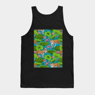 Tigers in the pink lotus pond Tank Top